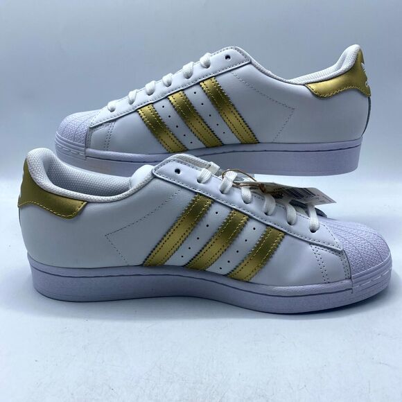 Adidas Superstar Sneaker White Gold FX7483 Women's Size 9.5 NEW - Picture 3 of 11